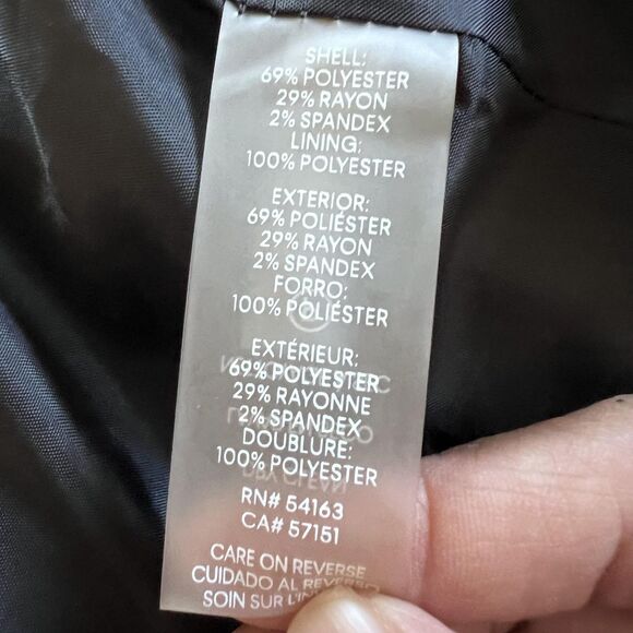 Calvin Klein Sweater Womens 4 Black White Open Front Ruffle Collar Tweed Jacket - Picture 7 of 13